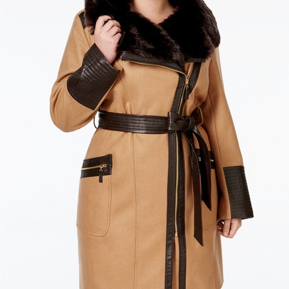 Via spiga faux fur trim wool blend jacket size 14 - Picture 2 of 14